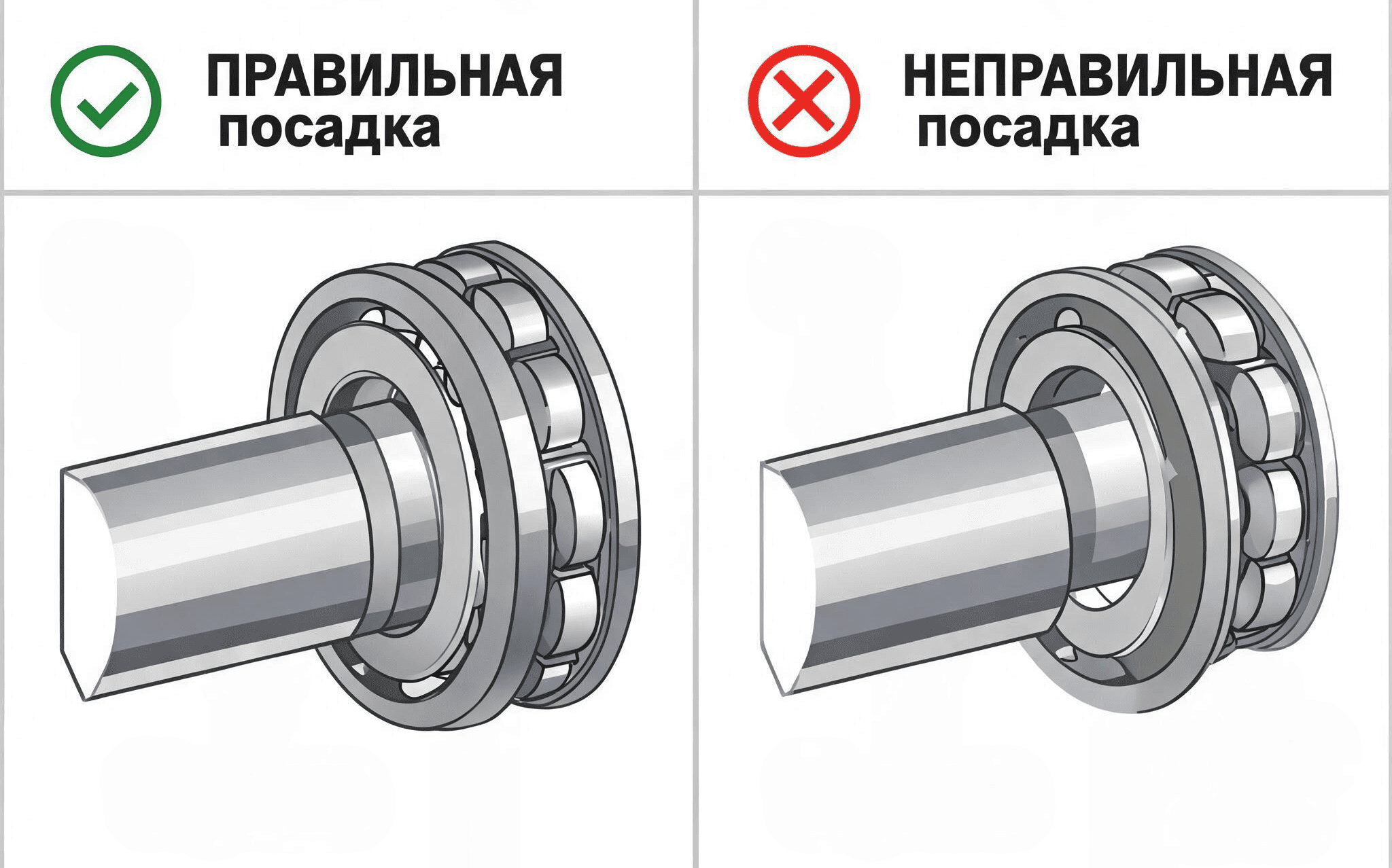 Неправильная посадка подшипника