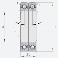 Подшипник BAX50-H-T-P4S-DBL INA